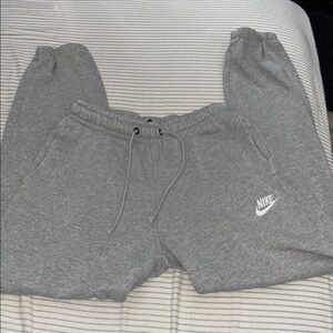 Nike Gray Track Pants with Elastic Waistband and Logo